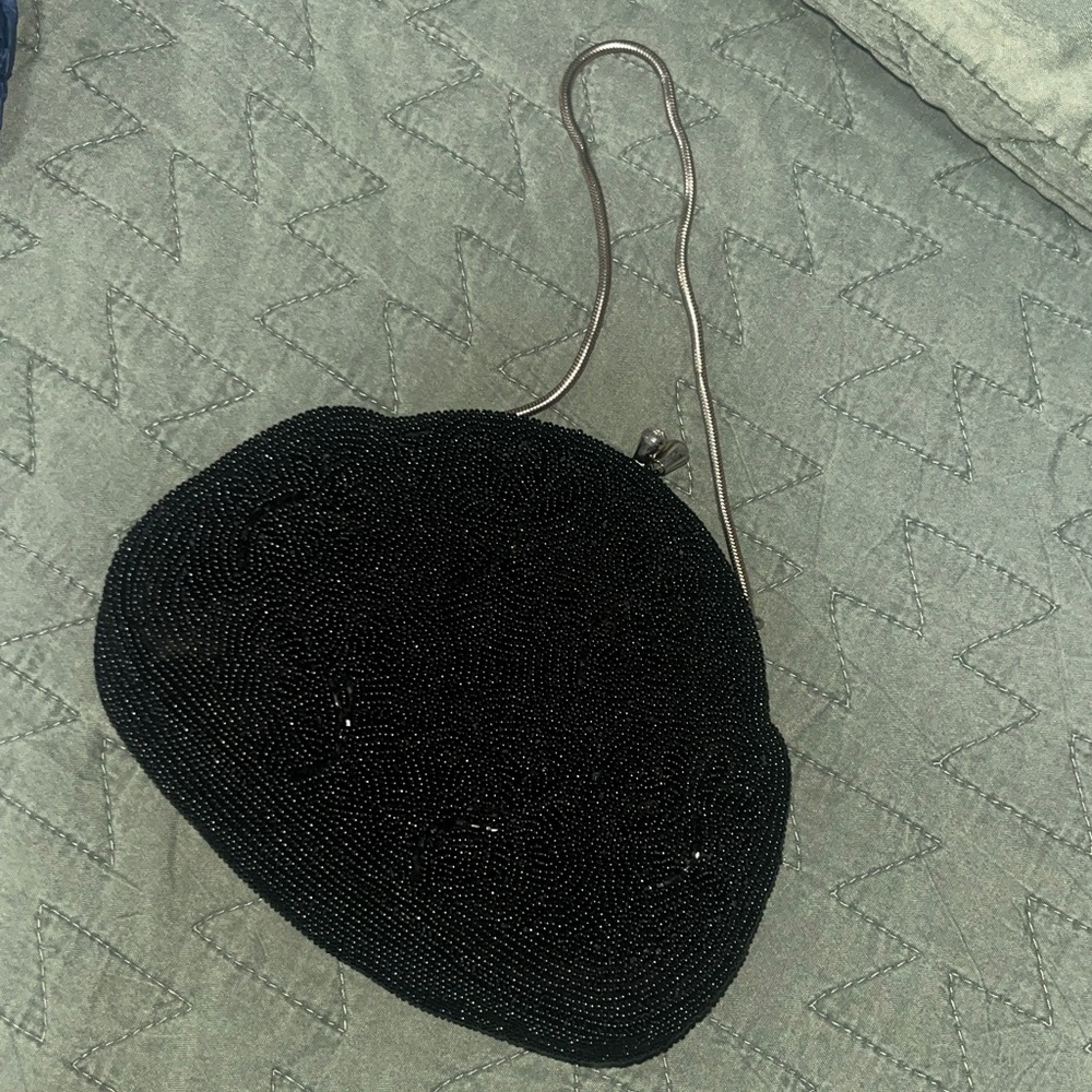 Vintage Le Regale Black Beaded Clutch